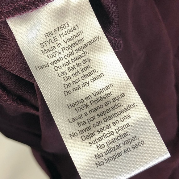 SLNY New York Burgundy Red Tiered Shift Knee Length Dress 10 - Picture 7 of 7